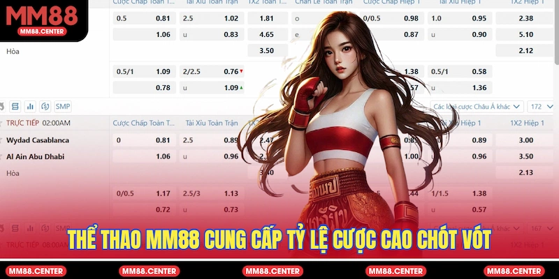 Thể Thao MM88 cung cấp tỷ lệ cược cao chót vót